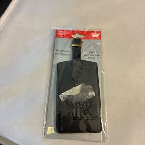 Black Leather Luggage Tag